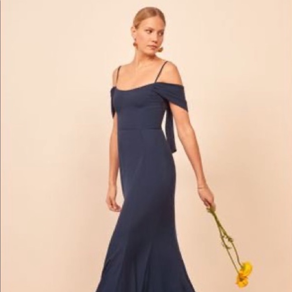 Reformation Poppy Dress - Navy Size 6